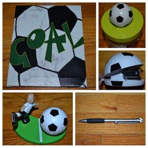 Soccer ball office supplies and mini canvas